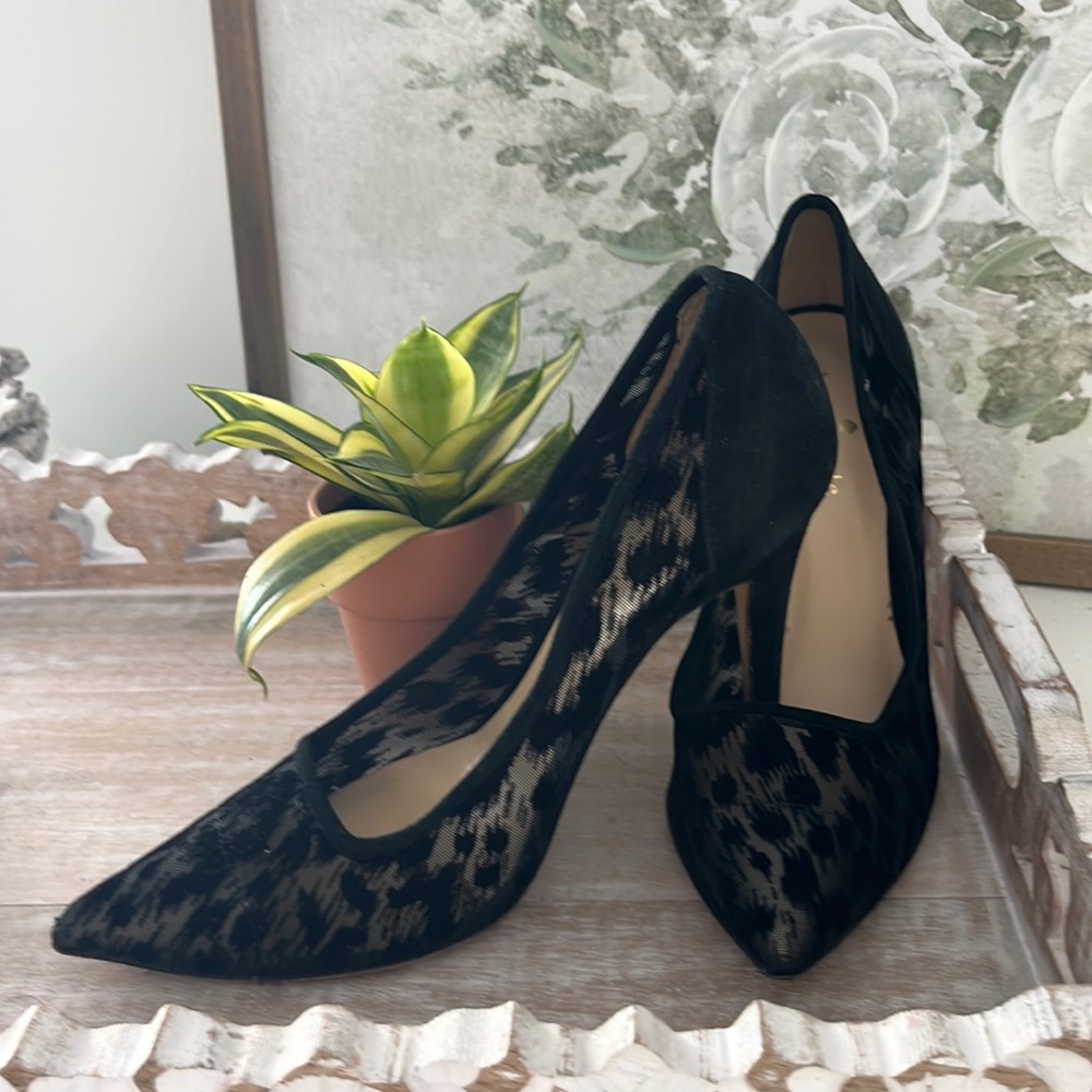 Kate Spade Black Monotone Animal Print Heel